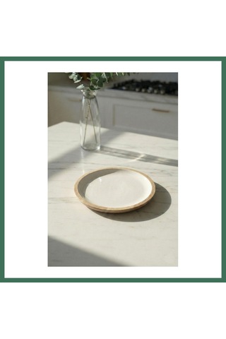 En-cag Mango Agacı Pasta Tabağı & Sunum Tabağı 20 Cm Krem Bss