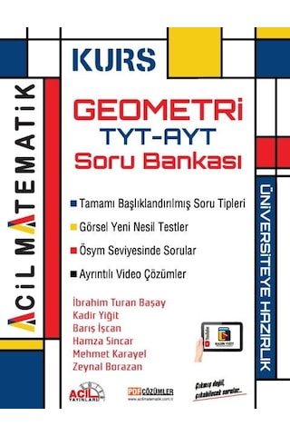 Acil Yayınları Tyt Ayt Geometri Kurs Soru Bankası