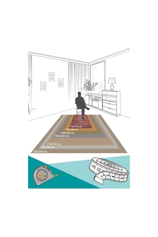 Folk Etnik Karabağ Desenli Dokuma Taban Dekoratif Gri Halı Ba 19