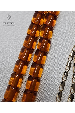 Zer-i Tesbih Bal Rengi Ateş Kehribar Tesbih Sarı