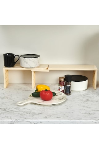 Deco Raf Düzenleyici Organizer 2 Farklı Kullanım Çok Amaçlı Dolap İçi Düzenleyici Beyaz