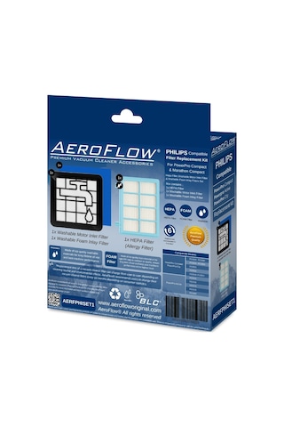 Aeroflow Philips Powerpro Compact Fc9331/09 Uyumlu Fc8010/01 - Fc8010/02 Filtre Seti