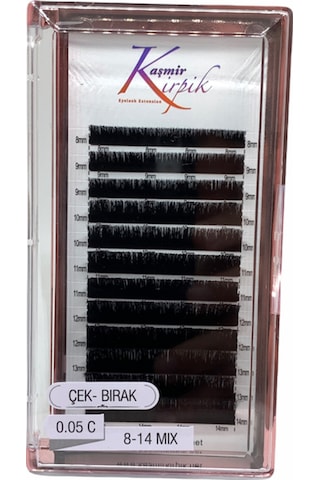 Kaşmir Kirpik Çek Bırak C Kıvrım 0.05 MM Mix Boy Kirpik