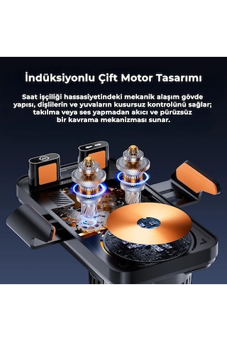Sd38 15w Otomatik Sensörlü Hızlı Kablosuz Şarjlı Araç Telefon Tutucu - Tek Tuşla 90 Dönen, Çift Motorlu & Rgb Işıklı Havalandırma Tutacağı
