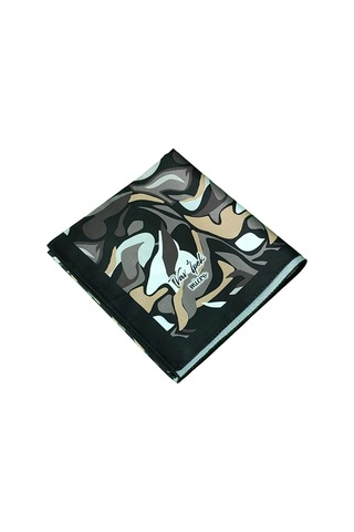 Mim Eşarp Vav İpek Kadın Micro Twill Sport Desenli Eşarp Siyah