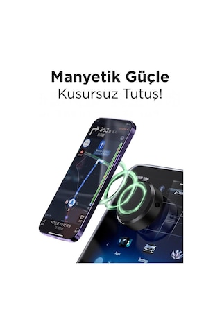 Torima X8q Siyah Çift Taraflı Manyetik Adsorpsiyon Vakumlu Kompakt Telefonu Tutucu