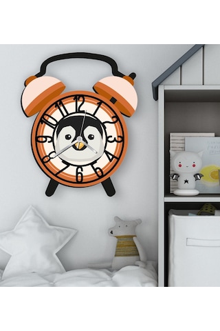 Bk Gift Kişiye Özel Hayvan Figürlü Retro Çalar Saat Tasarımlı Kabartma Figürlü Ahşap Çocuk Duvar Saati-6, Ev Dekoru, Çocuk Odası Aksesuar Bitmeyencom2 Çok Renkli