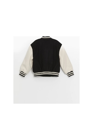 LC Waikiki Lcw Kids Yeni Siyah Nakışlı Kız Çocuk Bomber Mont