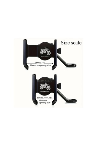 Xuweiwei Siyah Bisiklet Scooter Motosiklet İçin Ayarlanabilir Alüminyum Alaşım Telefon Tutucu Bounce Testli Kaymaz Tasarım Siyah Pürüzsüz Yüzey Siyah