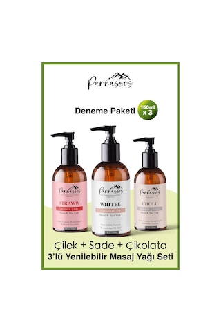 Parnassos Doğal Çilek + Çikolata + White Aromaterapi Masaj Seti