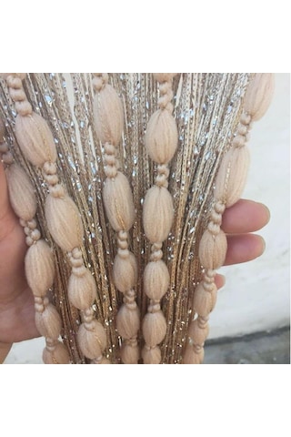 2m X 1m İp Perde Kapı Düz Kurdele İplikli Tüylü Püsküllü Oda Bölücü Ev Dekoru Kapı İçin Payet Perde Kapı İp Perdeleri Şampanya