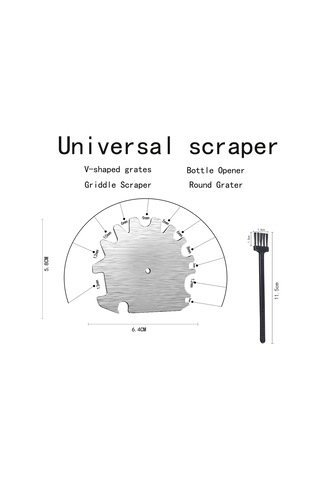 Konesam Stainless Steel Barbekü Temizleme Aleti: Tırpan Ve Fırça İle Mangal Izlerini Tamamen Kaldır Çok Renkli