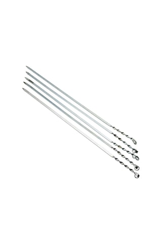 Dar Yassı Mangal Şişi - Burgulu Tasarım - 60 Cm - Tavuk Ve Kanat İçin