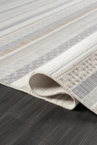 Armony Ar009a Modern Halı Desenli Akrilik Pamuk Taban Tozu Az Salon Halısı Yatak Odası Koridor Beyaz