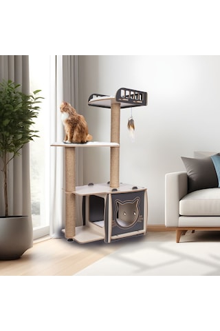 Pati Homes Katlı Yataklı Kedi Tırmalama Evi - Kedi Tırmalaması