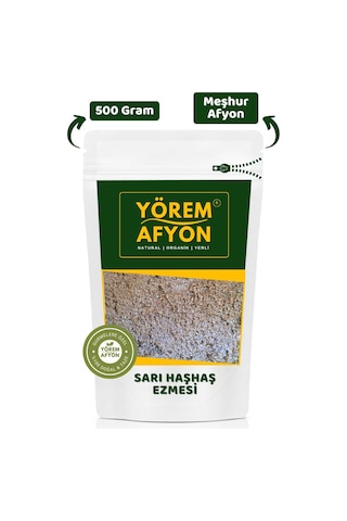 Meşhur Afyonkarahisar Coğrafi Tescilli Ezilerek Kavrulmuş Sarı Haşhaş Ezmesi Kahvaltılık 500gr.