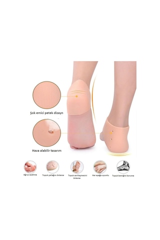 Silikon Topuk Koruyucu Çorap - Topuk Çatlağı Gömleği