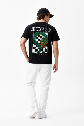 Bayloranzzo Mexico %100 Pamuk Heavy Cotton Premium Kalite Erkek Tişört Siyah
