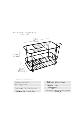 Teltree Banyo Elektrik Fırçası Depolama Rafı: Paslanmaz Çelik 5 Bölmeli, Delme Yok Kurulum, Fırça Ve Macun Tutucu Siyah Bardaklı Diğer