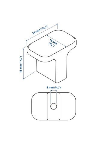Ikea Hackås 2'li Mobilya Kulpu 15 Mm Siyah