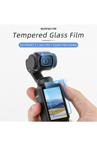 Yifomall Djı Osmo Pocket 3 İçin 9h Sertleştirilmiş Cam Ekran Ve Lens Koruyucu Film Seti - 2+2 Paket
