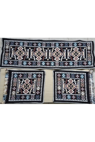 1.Kalite Uşak Kilimi Oto Koltuk Üzeri Serme Kilim Seti