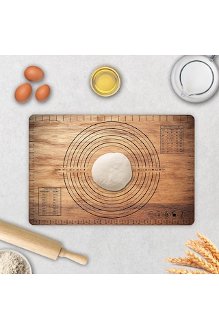 Ahşap Görünümlü Cam Hamur Açma Matı 40cm X 60cm