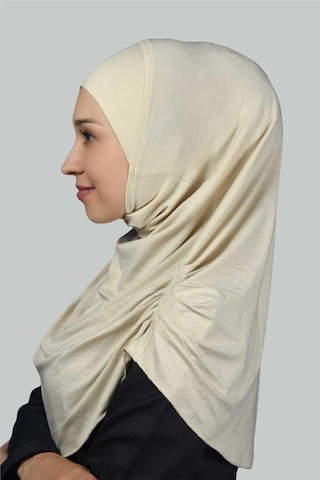 Altobeh Hazır Türban Büzgülü Pileli Pratik Eşarp Tesettür Hijab - Namaz Örtüsü - Krem