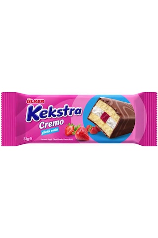 Ülker Kekstra Cremo Çilekli Kek - 33 Gram - 15 Adet Ülker Kekstra Cremo Çilekli Kek - 33 Gram - 15 Adet