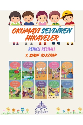 1. Sınıf Okumayı Sevdiren Renkli Resimli Hikayeler 9 - 10 Kitap