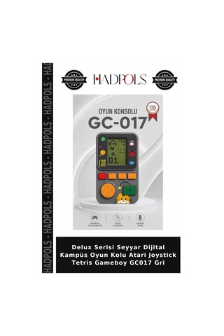 Delux Serisi Seyyar Dijital Kampüs Oyun Kolu Atari Joystick Tetris Gameboy Gc017 Gri
