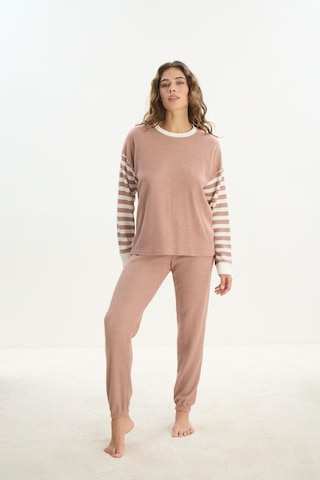 Kadın Uzun Kol Triko Gül Kurusu Pijama Takım C9t5n1o61 001