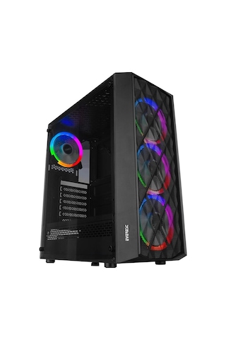 Everest Bumpy 4 12cm Rgb Fan 600w Apfc Tempered Camlı Atx Mid-t Gaming Oyuncu Kasası