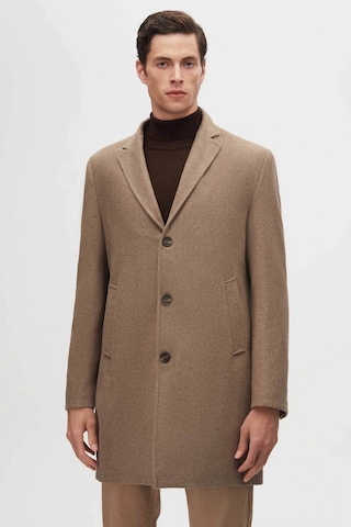 D's Damat Ds Damat Regular Fit Bej Mono Yaka Kaşe Kaban 5HF08ORT10000 Bej