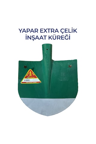 Extra Çelik Dayanıklı İnşaat Küreği 34 Cm 25 Cm Geniş Sap Hariç Kolay Kullanım & Uzun Ömürlü