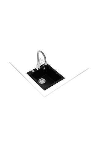 Teka Forsquare 34.40 Tg Tek Hazneli Tezgahüstü/Tezgahasıfır (Flush) Tegranite Eviye - Siyah - 115230010