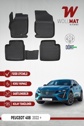Peugeot 408 Paspas 2023 Sonrası 3d Havuzlu Paspast Seti
