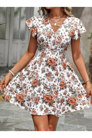 Trendol Fashion Lie Kadın Kısa Kollu Kruvaze Yakalı Beli Gipeli Çiçek Desenli Süprem Elbise Desenli Pembe Trendol Fashion Lie Kadın Kısa Kollu Kruvaze Yakalı Beli Gipeli Çiçek Desenli Süprem Elbise Desenli Pembe