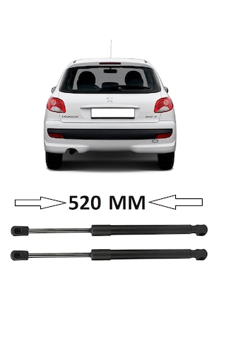 Peugeot 206+ Plus T3e Hb 2009-2013 Uyumlu Sağ + Sol Takım Bagaj Amortisörü 2 Adet 520mm 8731e6 Bagaj Amortisör