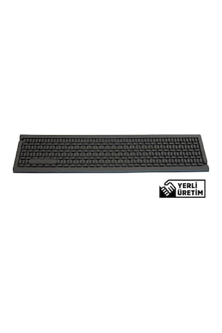 40x10 Cm Kauçuk Bar Mat, Bulaşık Kurutma Matı, Tencere Altlığı, Cam Kenarı Saksı Altlığı Siyah
