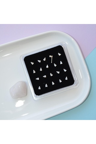 Damla Tektaşlı Hızma Gümüş Damla Model Burun Hızma Gri