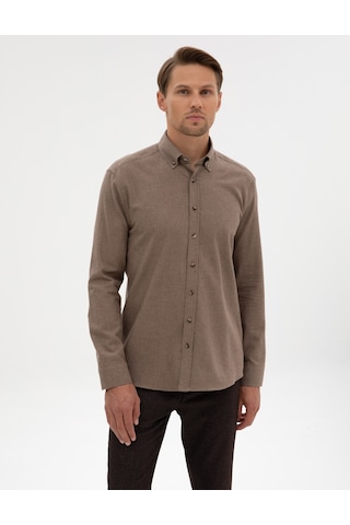 Pierre Cardin Erkek Vizon Gömlek Desenli 50311380-vr052 Vizon