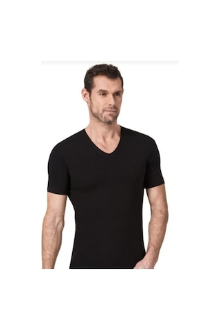 Namaldı Erkek Likralı V Yaka Yarım Kollu Atlet 3'Lü Paket - 182