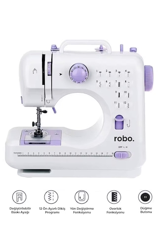 Robo 12 Fonksiyonlu Dikiş Makinesi Beyaz
