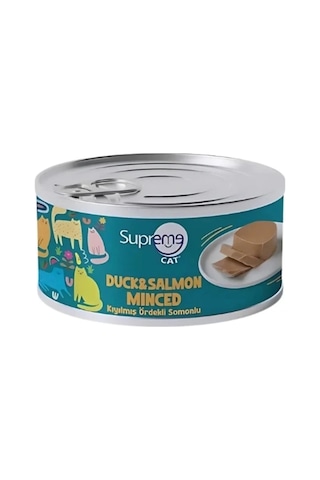 Supreme Cat Kıyılmış Ördekli Ve Somonlu Yetişkin Konserve Kedi Maması 85 Gr