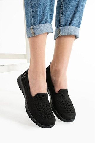 Adımist Kadın Örme Ses Yapmaz Ortopedik Rahat Hafif Günlük Sneaker Ayakkabı Siyah