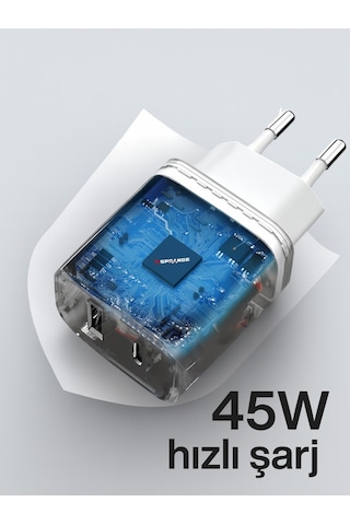 Samsung Uyumlu Galaxy S23 S24 S25 Plus / S23 S24 S25 Ultra Hızlı Şarj Aleti 45w Pd Type-c Usb-a Şarj