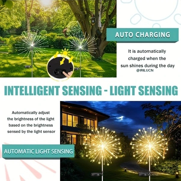 Trendooze Güneş Enerjili Bahçe Işıkları, 150 Led, Solar Ateşböceği Dekorasyon