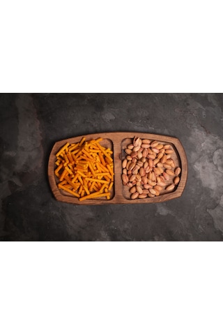 Sammwood 2 Bölmeli Ahşap Çerezlik & Şekerlik