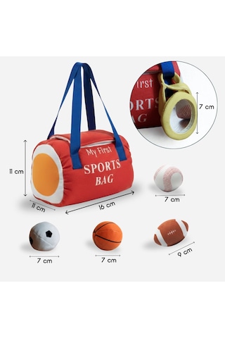 Momely My First  Sports Bag Duyusal Bebek Spor Çanta Seti Yıkanabilir Oyuncak +6ay